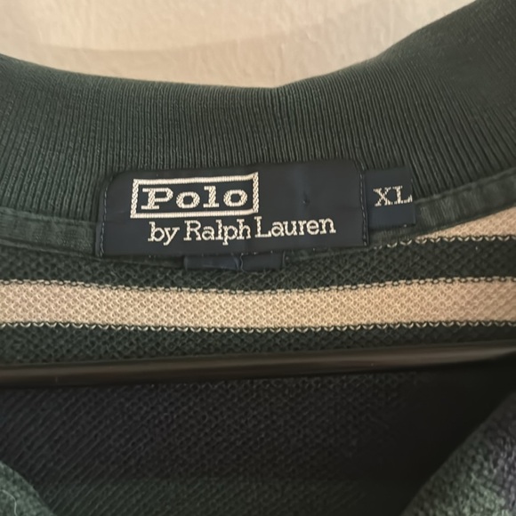 Polo Ralph Lauren Collared Shirt - Long Sleeve - Green w Stripes - XL - Picture 2 of 4